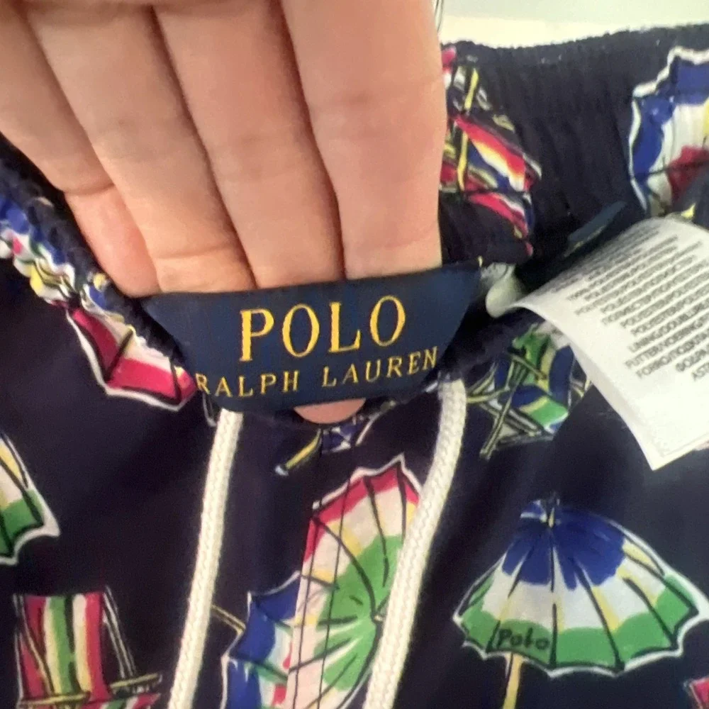 Polo‎ Ralph Lauren Swim Trunks Mens XL Navy Beach Umbrella Mesh Lined Pull On